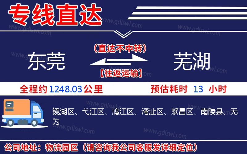 東莞到蕪湖物流公司