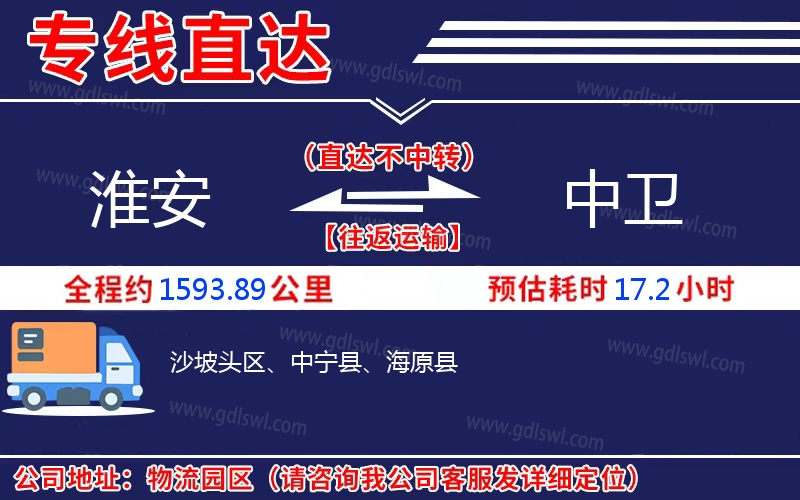 淮安到中衛(wèi)物流公司