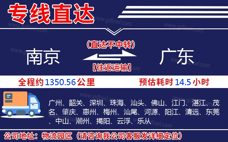 南京到廣東物流公司